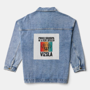 Trotse Opa Vizsla Vintage Hondenliefhebber Design_ Denim Jacket