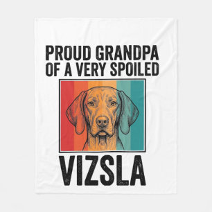 Trotse Opa Vizsla Vintage Hondenliefhebber Design_ Fleece Deken