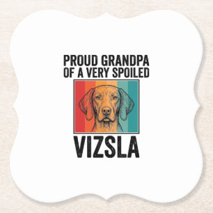 Trotse Opa Vizsla Vintage Hondenliefhebber Design_ Kartonnen Onderzetters