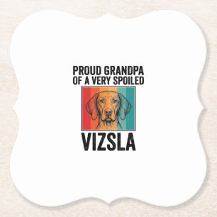 Trotse Opa Vizsla Vintage Hondenliefhebber Design_ Kartonnen Onderzetters