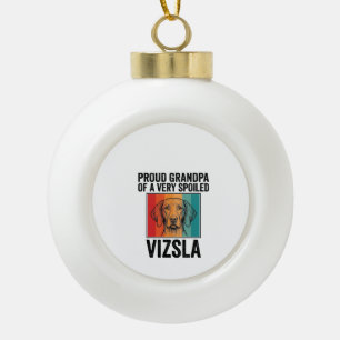 Trotse Opa Vizsla Vintage Hondenliefhebber Design_ Keramische Bal Ornament