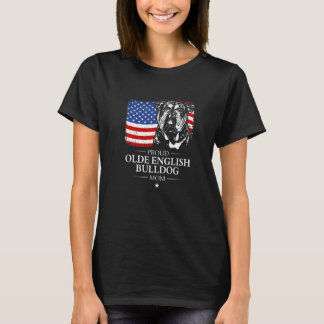 Trotse Oude Engelse Bulldog Moeder Amerikaanse Vla T-shirt