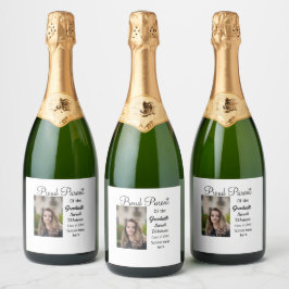 Trotse ouder afstuderen Voeg foto toe Naam Klasse  Sparkling Wijnetiket