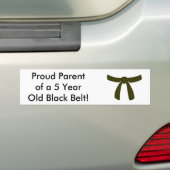 Trotse ouder van 5 jaar oud zwart... bumpersticker (Op auto)