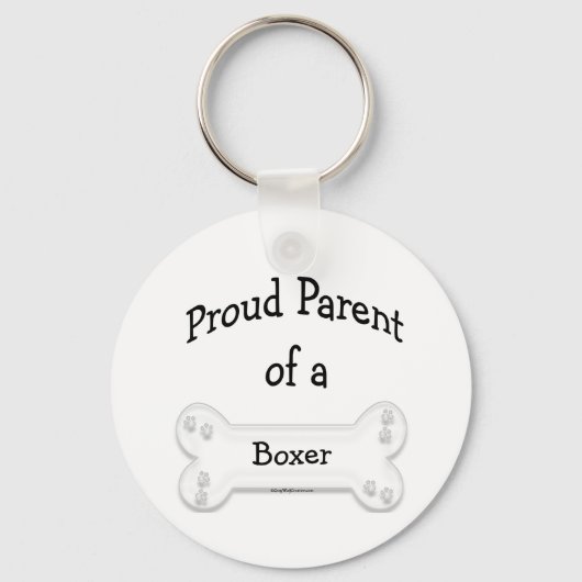 Trotse Ouder van Boxer Sleutelhanger (Achterkant)