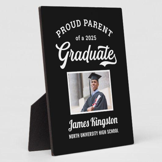 Trotse ouder van een 2025 Afstuderen Black Custom  Fotoplaat (Zijkant)