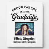 Trotse ouder van een 2025 Afstuderen witte aangepa Fotoplaat (Voorkant)