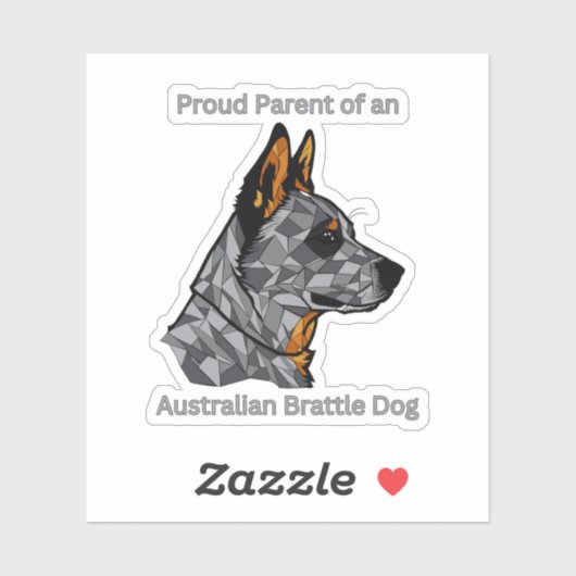 Trotse ouder van een Australische Brattle hond Sticker (Vel)