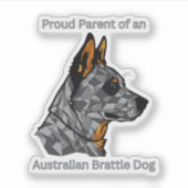 Trotse ouder van een Australische Brattle hond Sticker (Voorkant)