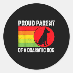 Trotse Ouder Van Een Dramatische Honden Silhouet R Ronde Sticker