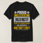 Trotse ouder van een Engelse Mastiff Grappige Hond T-shirt (Design voorkant)