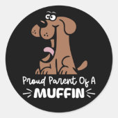 Trotse Ouder van een Muffin Bakken Design Voor Geb Ronde Sticker (Voorkant)