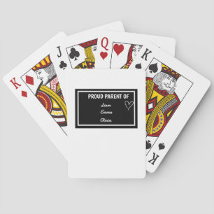 Trotse ouder van [Name 1], [Name 2] en [Name 3] Pokerkaarten