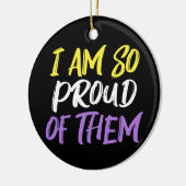 Trotse ouder van non-binair kind mama of papa keramisch ornament (Links)