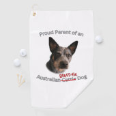 Trotse ouders van Australische Brattle Dog Strike Golfhanddoek (Insitu)