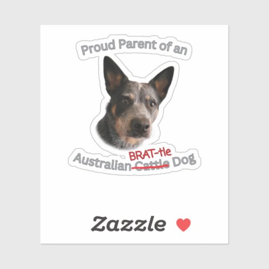 Trotse ouders van Australische Brattle Dog Strike Sticker (Vel)