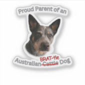 Trotse ouders van Australische Brattle Dog Strike Sticker (Voorkant)