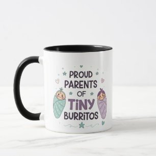 Trotse ouders van kleine burrito's kunst mok