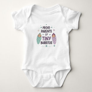 Trotse ouders van kleine burrito's kunst romper