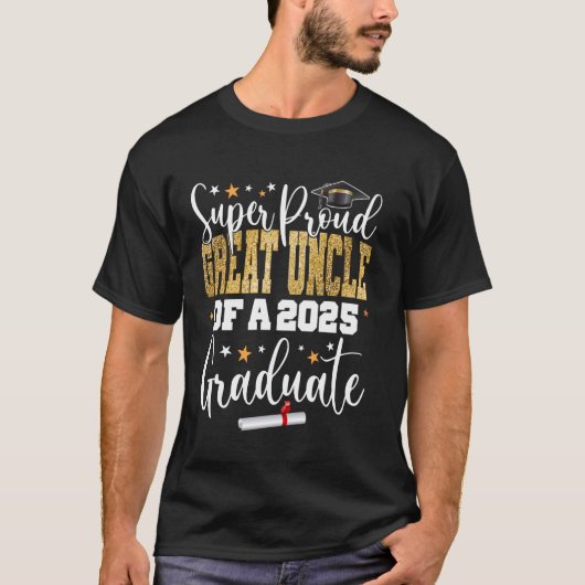 Trotse oudoom van een klas 2025 Afstuderen senior T-shirt (Voorkant)