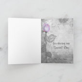 Trotse Paarse Rozenknop Bruiloft Bedankkaart (Binnen)