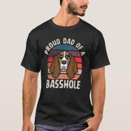 Trotse Pap van een Basshole grappige Basset Hound  T-shirt