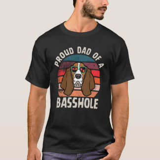 Trotse Pap van een Basshole grappige Basset Hound  T-shirt
