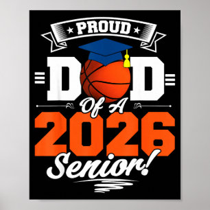 Trotse Papa 2026 Senior Basketbal Illustratie Poster