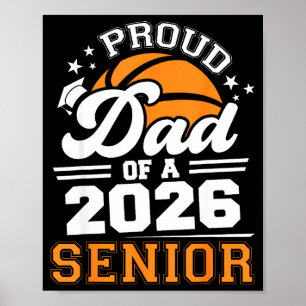 Trotse papa 2026 Senior Basketbal Illustratie Poster