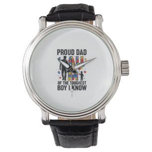 Trotse papa autisme moeilijkste jongen vintage vec horloge