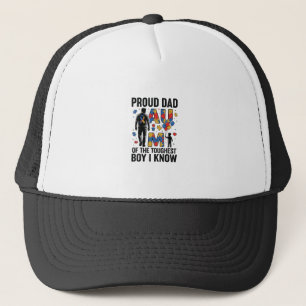 Trotse papa autisme moeilijkste jongen vintage vec trucker pet