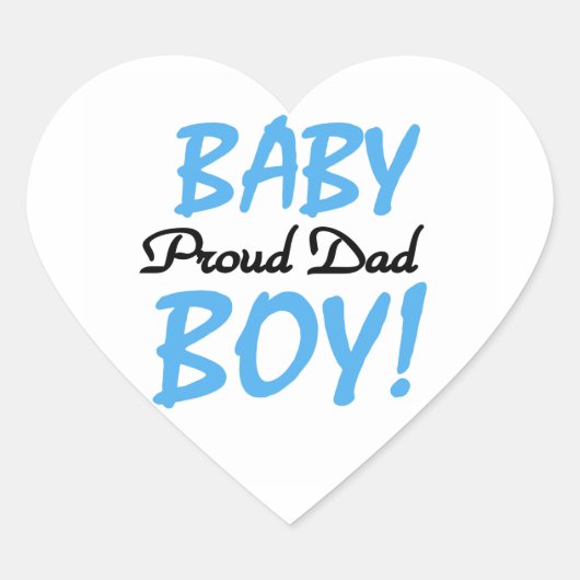 Trotse papa baby jongen geschenken hart sticker (Voorkant)