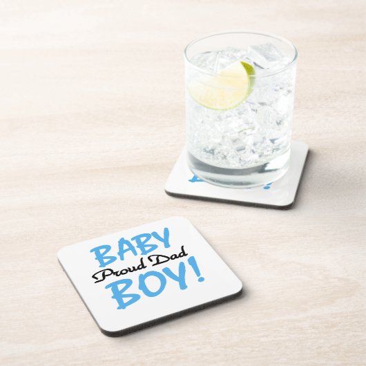 Trotse papa baby jongen geschenken onderzetter (Rechterzijde)
