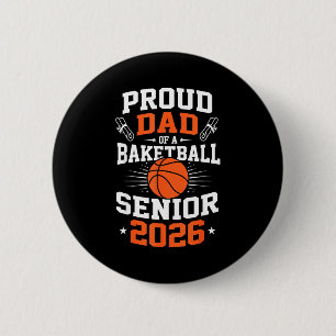 Trotse Papa Basketbal Senior 2026 Grafische Kunst Ronde Button 5,7 Cm