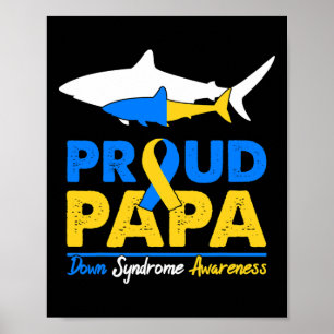 Trotse Papa Haai Down Syndroom Bewustzijnsdag Lint Poster