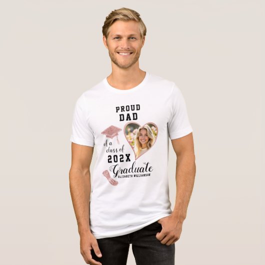 Trotse papa klasse van 2025 Afstuderen aangepaste Tri-Blend Shirt (Voorkant volledig)