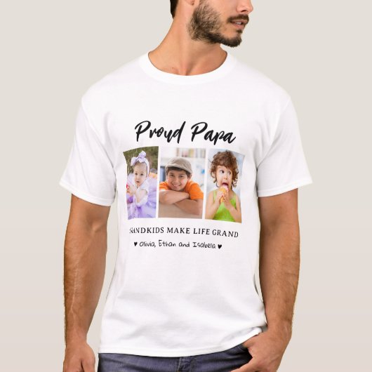 Trotse papa kleinkinderen maken het leven Grand 3 T-shirt (Voorkant)