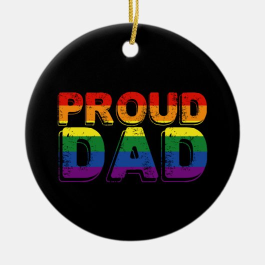 Trotse papa LGBT Ouder Gay Pride Papa Keramisch Ornament (Voorkant)
