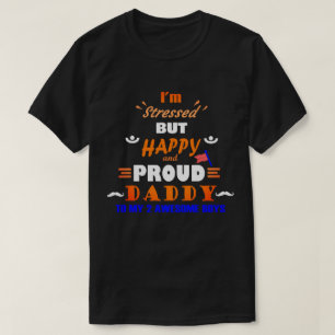 Trotse papa van 2 jongens t-shirt