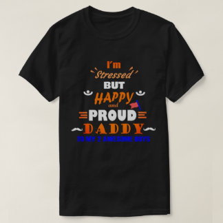 Trotse papa van 2 jongens t-shirt