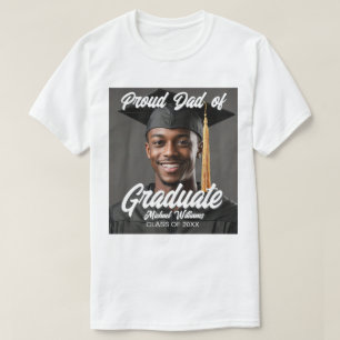 Trotse papa van afgestudeerde foto naam jaar afstu t-shirt