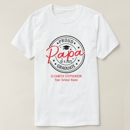Trotse papa van de afstuderen familie matching t-shirt (Design voorkant)