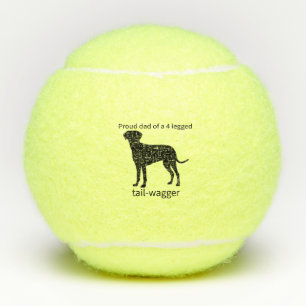 Trotse papa van een 4-benige staartkwispelaar Tenn Tennisballen
