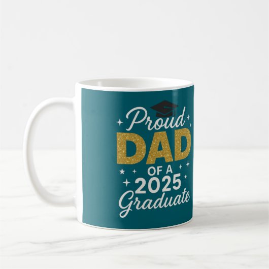 Trotse papa van een afgestudeerde in 2025 koffiemok (Links)