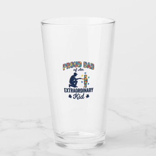 Trotse papa van een buitengewoon kind autisme vect glas (Voorkant)
