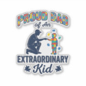 Trotse papa van een buitengewoon kind autisme vect sticker (Voorkant)