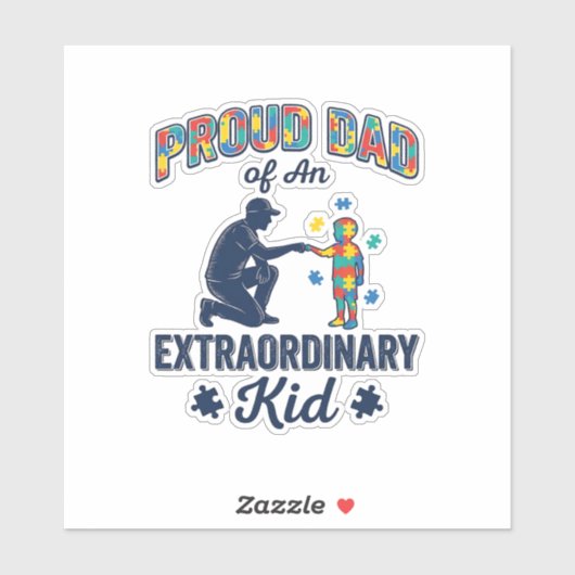 Trotse papa van een buitengewoon kind autisme vect sticker (Vel)