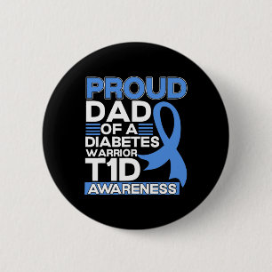 Trotse papa van een diabeteskrijger T1d bewustzijn Ronde Button 5,7 Cm
