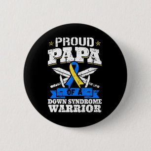 Trotse papa van een Down syndroom krijger Down's T Ronde Button 5,7 Cm