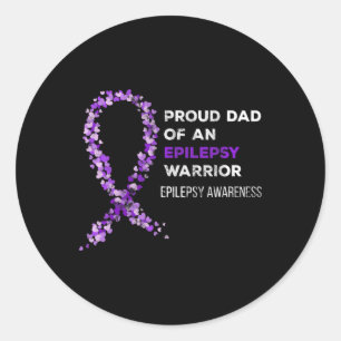 Trotse papa van een epilepsie-strijder Epilepsie b Ronde Sticker